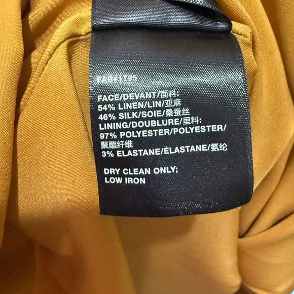 $1998 Lafayette 148 New York Women Yellow Silk Sleeveless A-Line Dress Size 16 - Picture 12 of 12